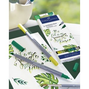 Faber-Castell Art and Graphic 6db-os kétvégű aquarell filctoll készlet "jungle"