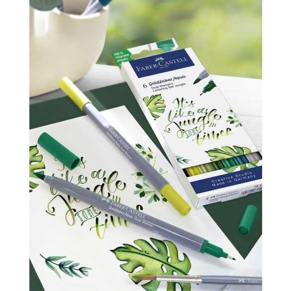 Faber-Castell Art and Graphic 6db-os kétvégű aquarell filctoll készlet "jungle"