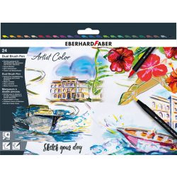   Eberhard Faber művész filctoll készlet 24db-os kétvégű ARTIST COLOR vázlathoz