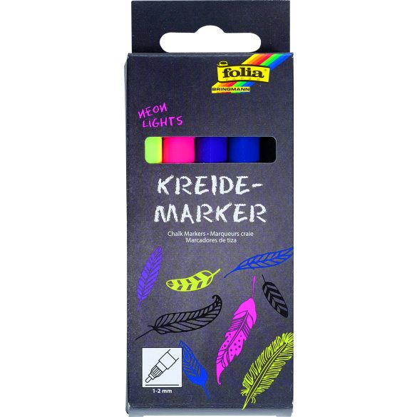 Folia kréta marker szett 5db-os, neon színek