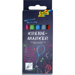 Folia kréta marker szett 5db-os, metál színek