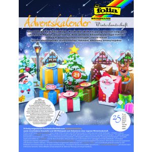 Folia 25 részes adventi naptár készítő szett, "téli táj"