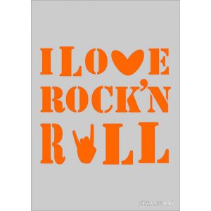 I love rock'n roll A5 stencil sablon