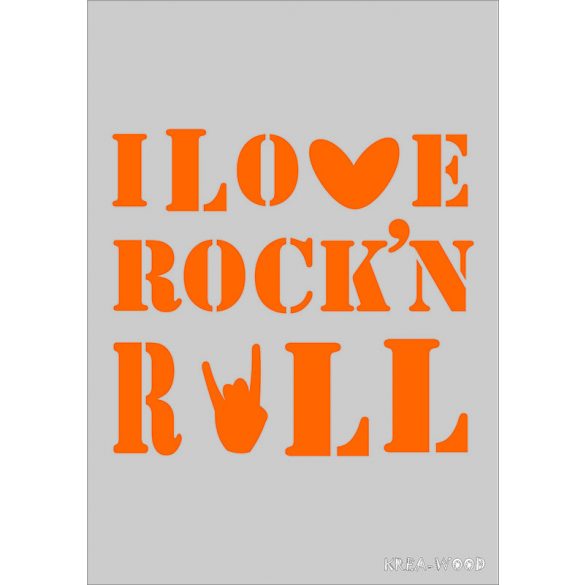 I love rock'n roll A5 stencil sablon