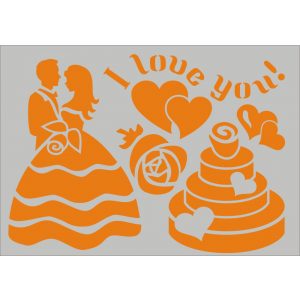 I love you A5 stencil sablon